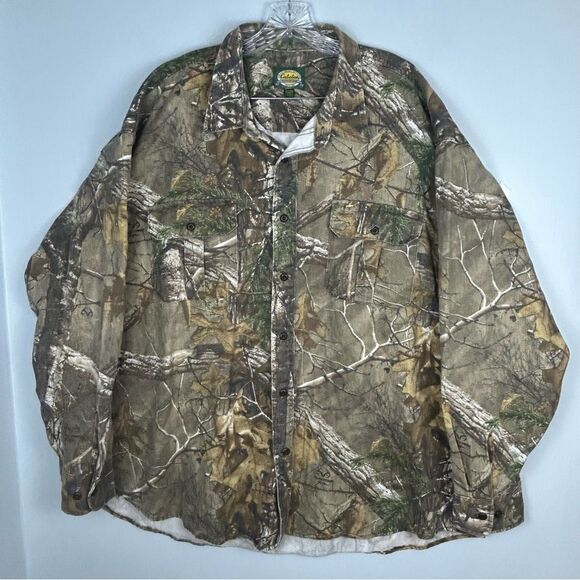 Cabela’s 7-Button Long Sleeve Camo Shirt Realtree Xtra Heavyweight 930128 Sz 3XL - Picture 1 of 15